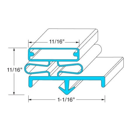 Allpoints 74-1167 Magnetic 3-Sided Door Gasket - 28 1/2 X 78 3/4